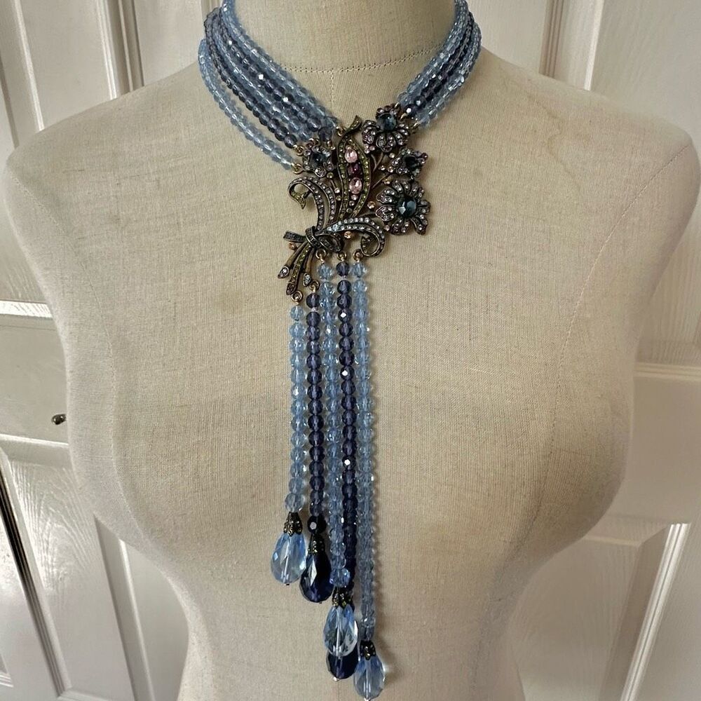 Heidi Daus Floral Bouquet Tassel Necklace